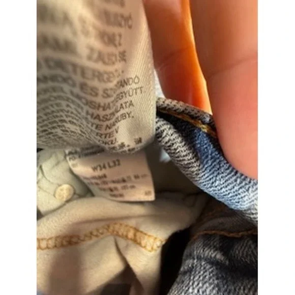 Levis 505 Regular Fit Straight Leg Mens Jeans Blue Denim W34 L32 - Picture 4 of 6